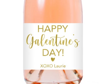 Galentine's Day champagne labels happy Galentine's Day mini champagne labels gold galentines day champagne labels