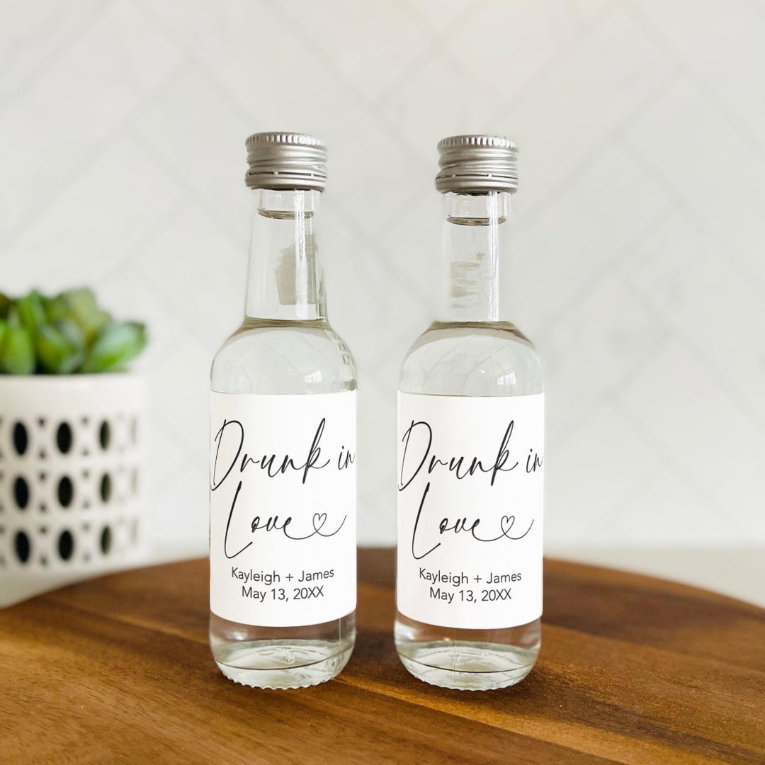 Drunk in Love Mini Shot Labels, Wedding Shot Bottle Labels, Drunk in ...
