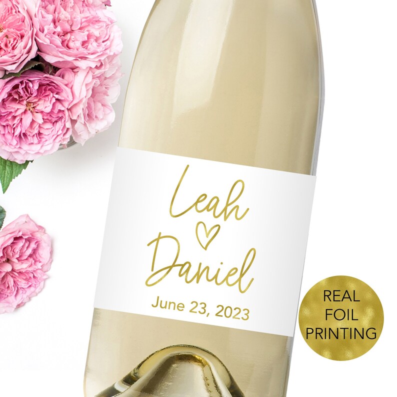 Personalized Names Champagne Bottle Label Wedding Champagne Etsy