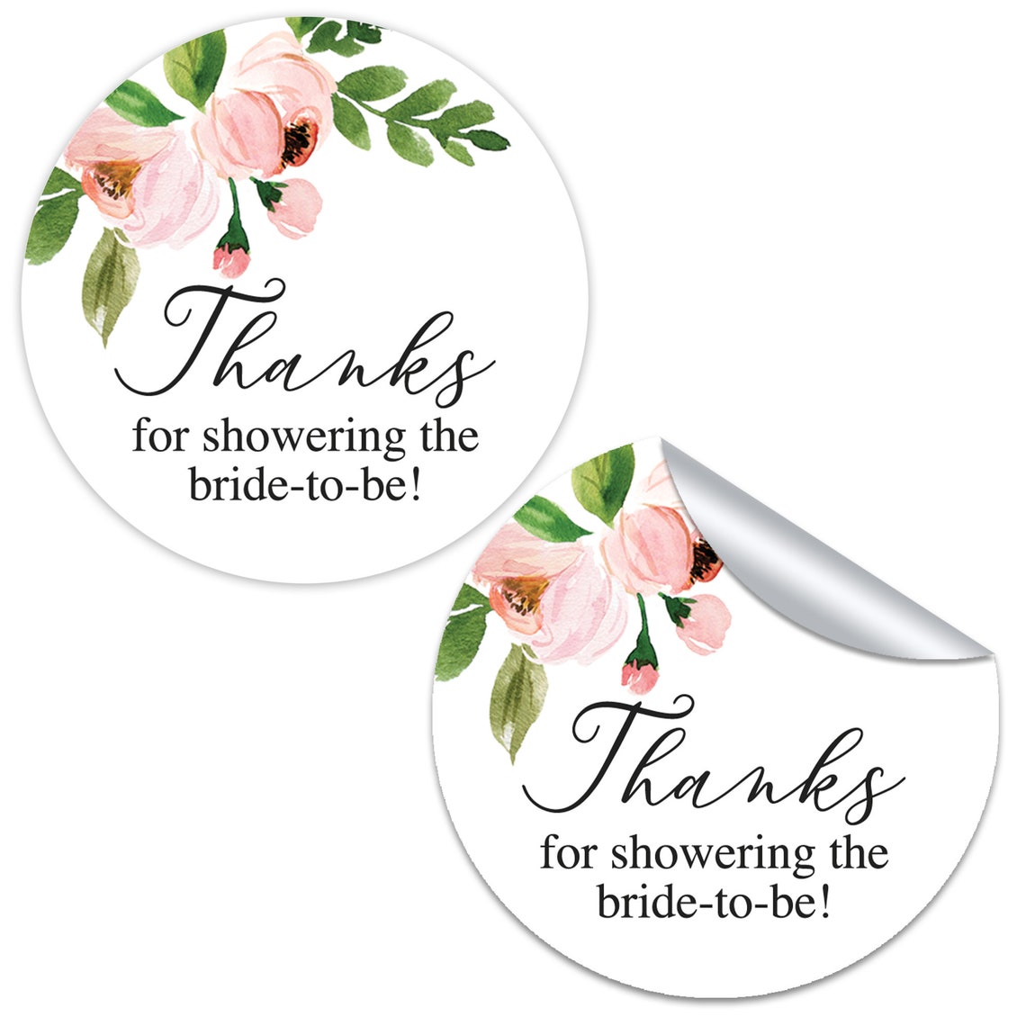 PRINTED Thanks for Showering the Bride to Be Stickers Pink Etsy