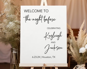 Minimal Wedding Rehearsal Welcome Sign, The Night Before Rehearsal Welcome Sign, Wedding Rehearsal Dinner Welcome Sign, Printed Rehearsal