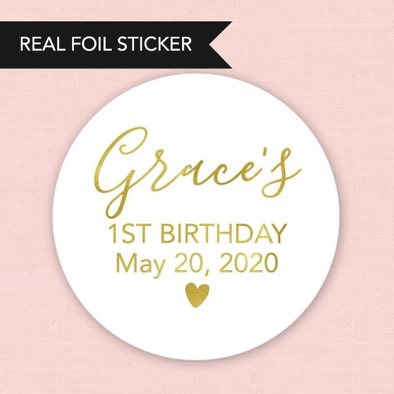 1st birthday invitation seal gold envelope seal first birthday 15 ONE stickers