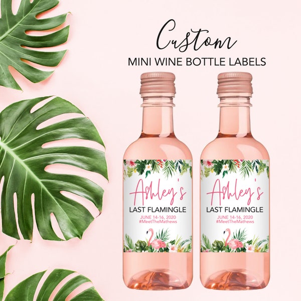 Flamingo Wine Label - Etsy