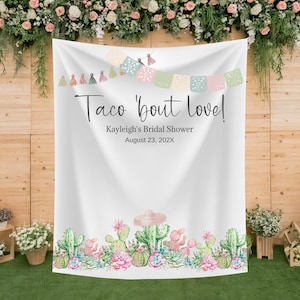 Pink Fiesta Personalized Backdrop, Taco bout Love Backdrop, Taco Bridal Shower Backdrop, Taco Baby Shower, Fiesta Bridal Shower