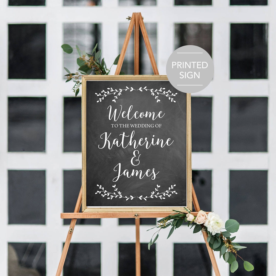 Chalkboard Wedding Sign Chalkboard Print Large Wedding