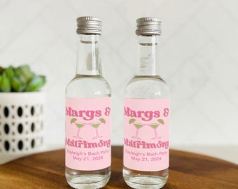 Margs and Matrimony Mini Shot Labels, Margaritas and matrimony Bachelorette Party, Cinco de Mayo Bachelorette Party, Bach Tequila Labels