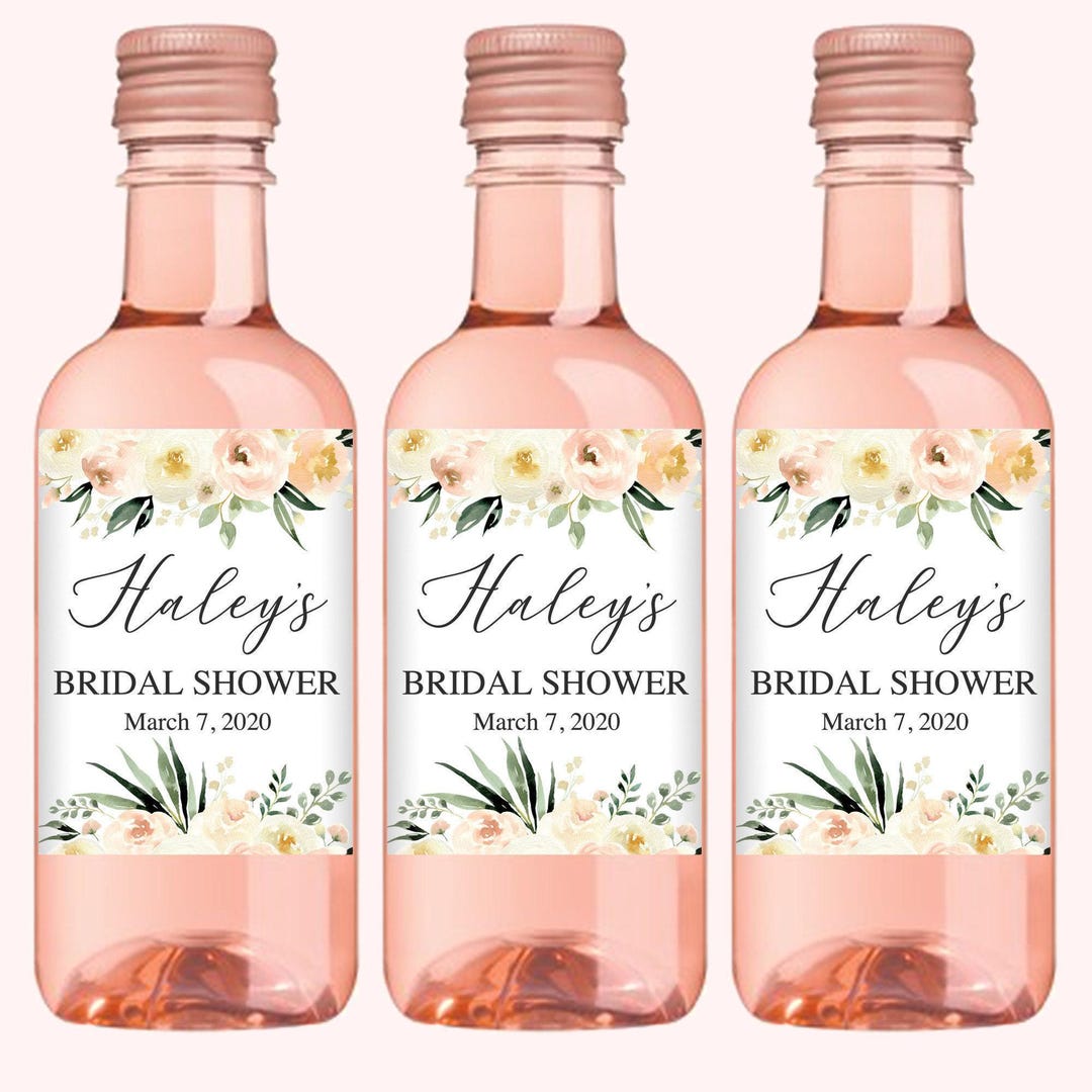 Bridal Shower Mini Wine Labels, Bridal Shower Wine Favor Labels, Bridal ...