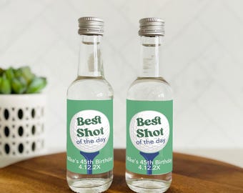 Best Shot of The Day Golf Mini Shot Labels, Golf Party Shot Labels, Golf Party Liquor Labels, Par-tee time golf party labels
