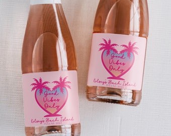Bach Island Champagne Labels, Casa Amor Bachelorette Champagne Labels, Bach Island Bachelorette Champagne Bottle Labels, Printed Labels
