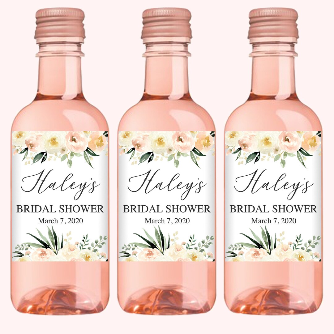 Bridal Shower Mini Wine Labels, Bridal Shower Wine Favor Labels Bridal ...