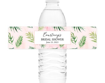 Aloha Palm Water Bottle Labels Printed Water Bottle Labels Waterproof Water Bottle Labels