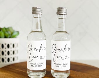 Drunk in Love Mini Shot Labels, Wedding Shot Bottle Labels, Drunk in Love Shooter Labels, Wedding Drunk in Love Labels, Printed Labels