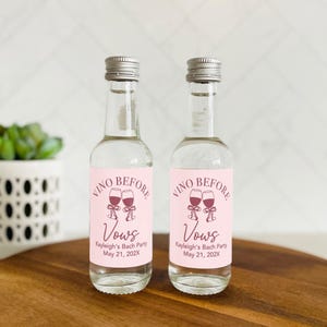 Vino Before Vows Mini Shot Labels, Vino Before Vows Bachelorette Shot Bottle Label, Winery Bachelorette Party Bottle Labels, Napa Bach Party