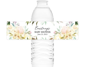 Elegant Floral Water Bottle Labels Printed Water Bottle Labels Waterproof Water Bottle Labels