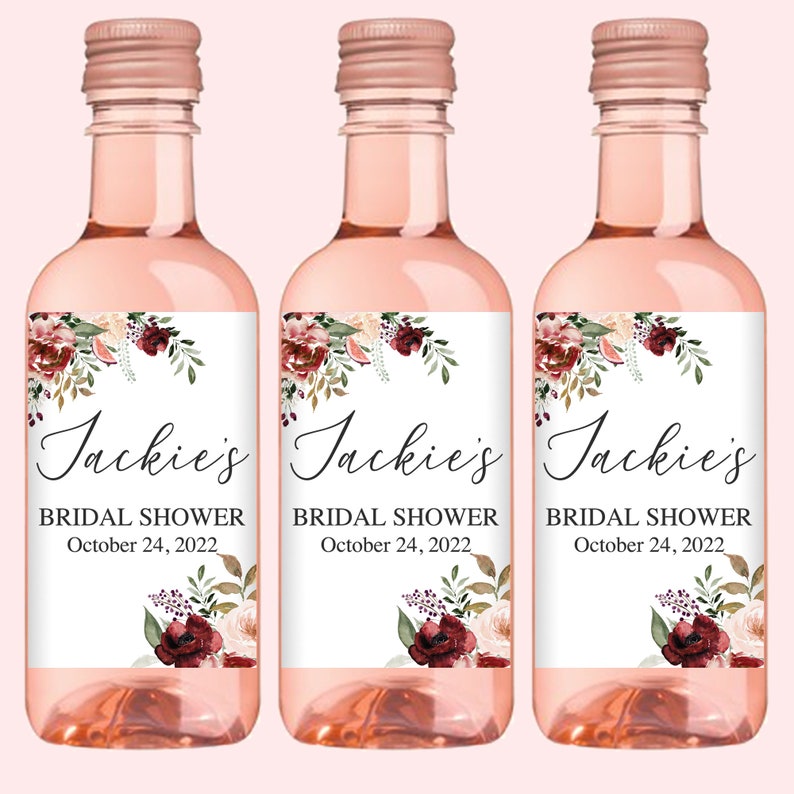 Fall Bridal Shower Mini Wine Labels Bridal Shower Wine Favor - Etsy