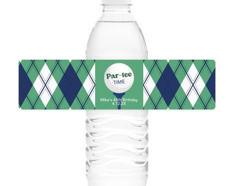 Par-tee Golf Water Bottle Labels, Golf Party Water Labels, Par-tee time golf party labels, Golf Water Bottle Stickers