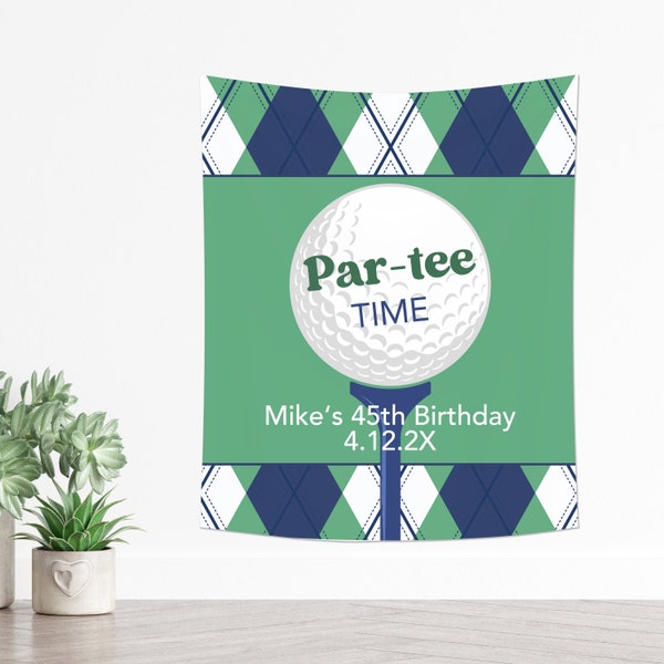 Par-tee Golf Personalized Backdrop, Golf Birthday Party Backdrop, Golf Themed Birthday Party Decor, Personalized Golf Birthday Backdrop