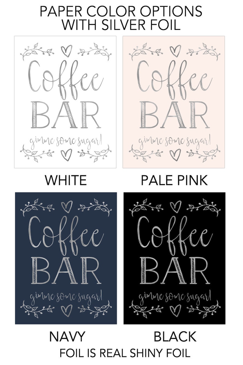 Coffee Bar Sign Coffee Bar Wedding Sign Gold Coffee Bar Gold Wedding Sign Coffee Bar Print Coffee Bar Kitchen Art image 4