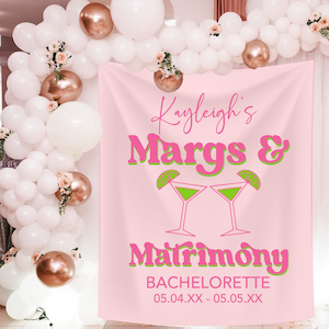 Margs and Matrimony Personalized Backdrop, Margaritas and matrimony Bachelorette Party, Cinco de Mayo Bachelorette Party, Margs & Matrimony
