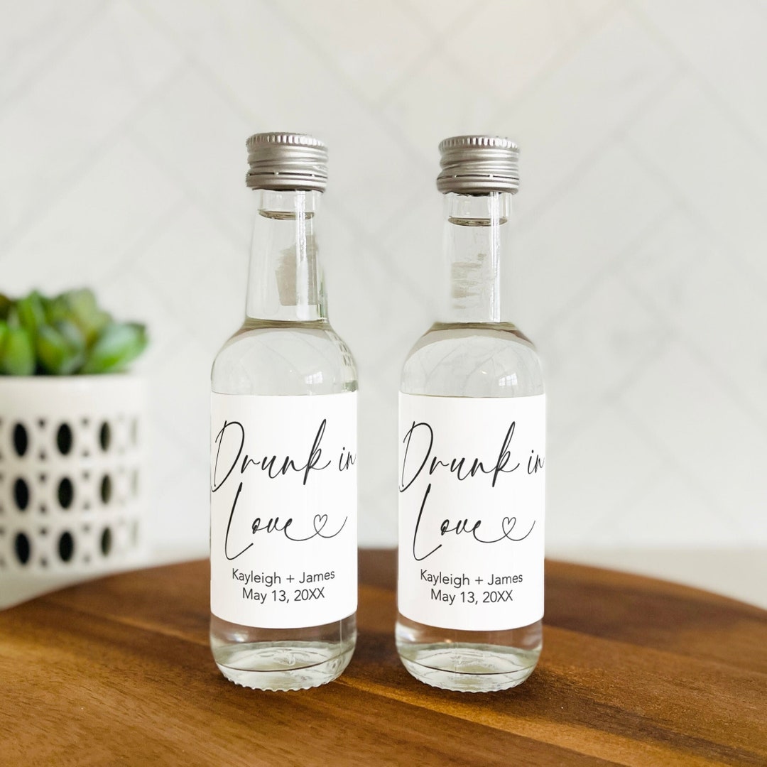 Drunk in Love Mini Shot Labels, Wedding Shot Bottle Labels, Drunk in ...