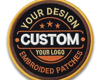 Custom Embroidered Logo Patch, Iron On/Sew On Applique