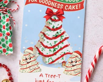 Christmas Tree Cake Printable, Christmas gift tag treat tag classroom gift Instant Download Christmas tree cake tag, holiday treat printable