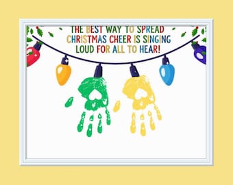 Christmas Handprint Art for Kids Spread Christmas cheer for all to hear Baby Toddler Memory Keepsake DIY Christmas Handprint Craft