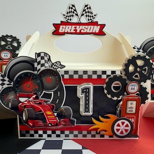 Race F1 Car Gable Box Set F1 Birthday Decor Race Car Party Decor Fast One Racing Cars Box