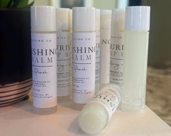 Honey Peach Lip Balm: Organic Beeswax, Natural Lip Gloss