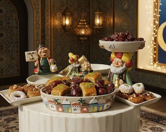 Ramadan Kunstharz Schale mit Halbmond Figur • Arabische Kalligraphie • Arabische Kalligraphie, Eid Geschenk