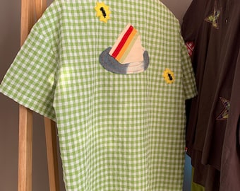 Ant's Picnic - handgeborduurd shirt met gingham-ruit