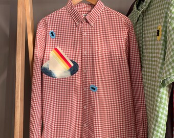 Ant's Picnic - handgeborduurd shirt met gingham-ruit