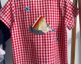Ant's Picnic - handgeborduurd shirt met gingham-ruit