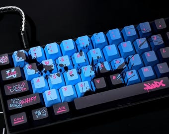 Jinx Chaos Keycap-set | Geïnspireerd op League of Legends | PBT-kersenprofiel met 135 toetsen