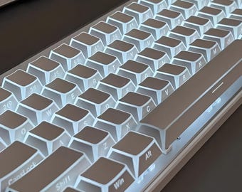 Juego de teclas Refraction / Diseño angular artístico / Perfil PBT Cherry de doble inyección, 137 teclas / Teclados mecánicos con impresión lateral y retroiluminación