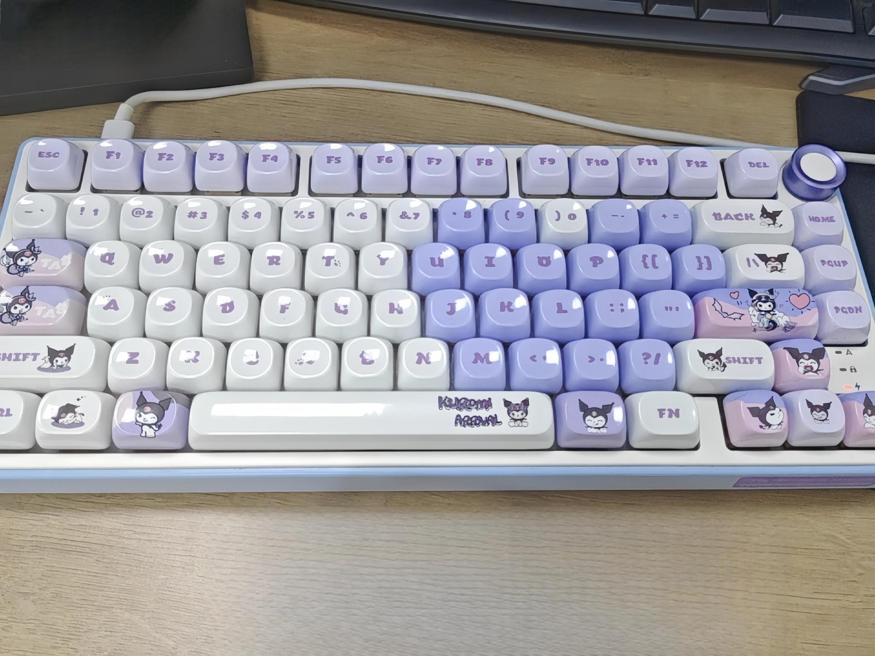 Kuromi Ceramic-feel Keycap Set | Glazed Piano Gloss PBT | MOA Profile ...