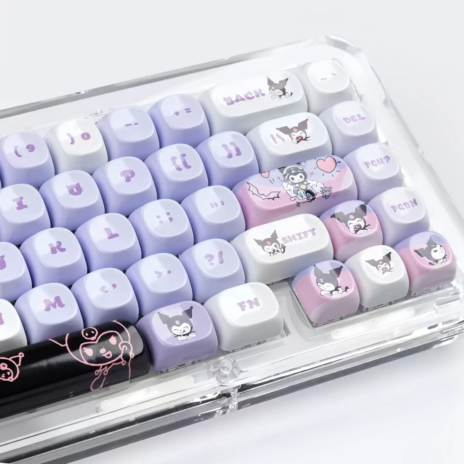 Kuromi Ceramic-feel Keycap Set | Glazed Piano Gloss PBT | MOA Profile ...