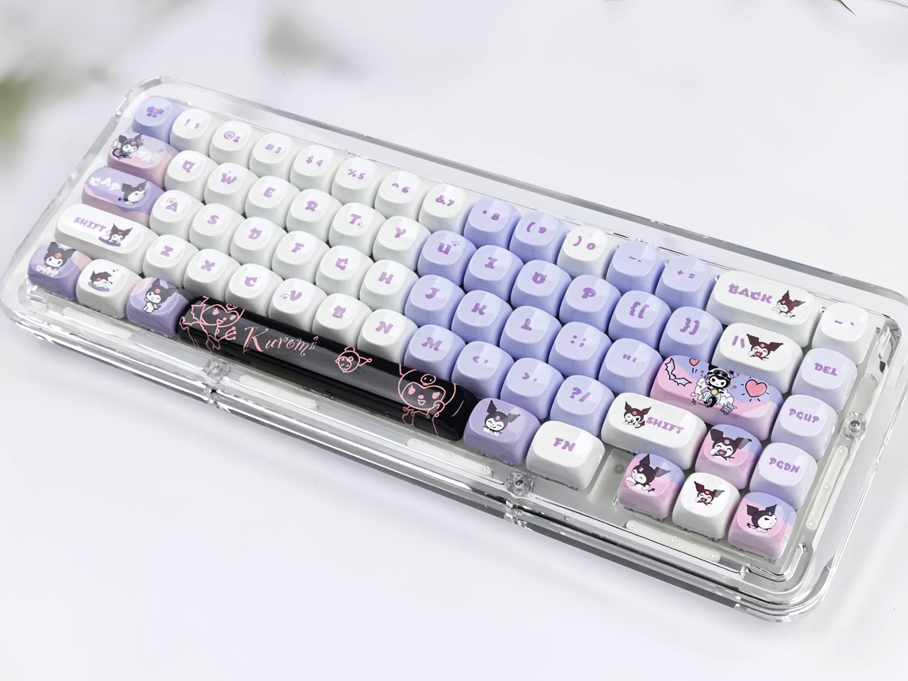 Kuromi Ceramic-feel Keycap Set | Glazed Piano Gloss PBT | MOA Profile ...