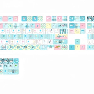 Hatsune Miku Inspired Keycap Set | Chibi Anime Keyboard Keycaps | 125 Keys PBT MOA Profile | Custom Mechanical Keyboard Keycaps image 10