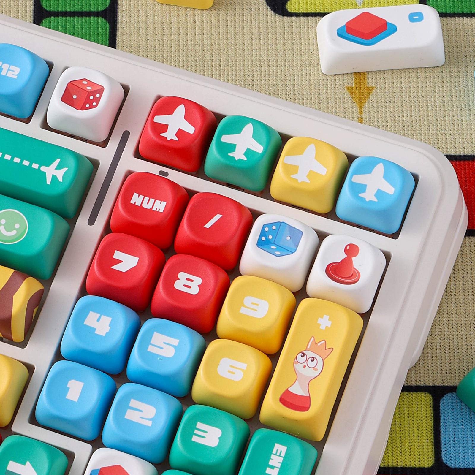 Colorful Ludo Keycap Set | Cute Chibi Keyboard Keycaps | 125 Keys PBT ...
