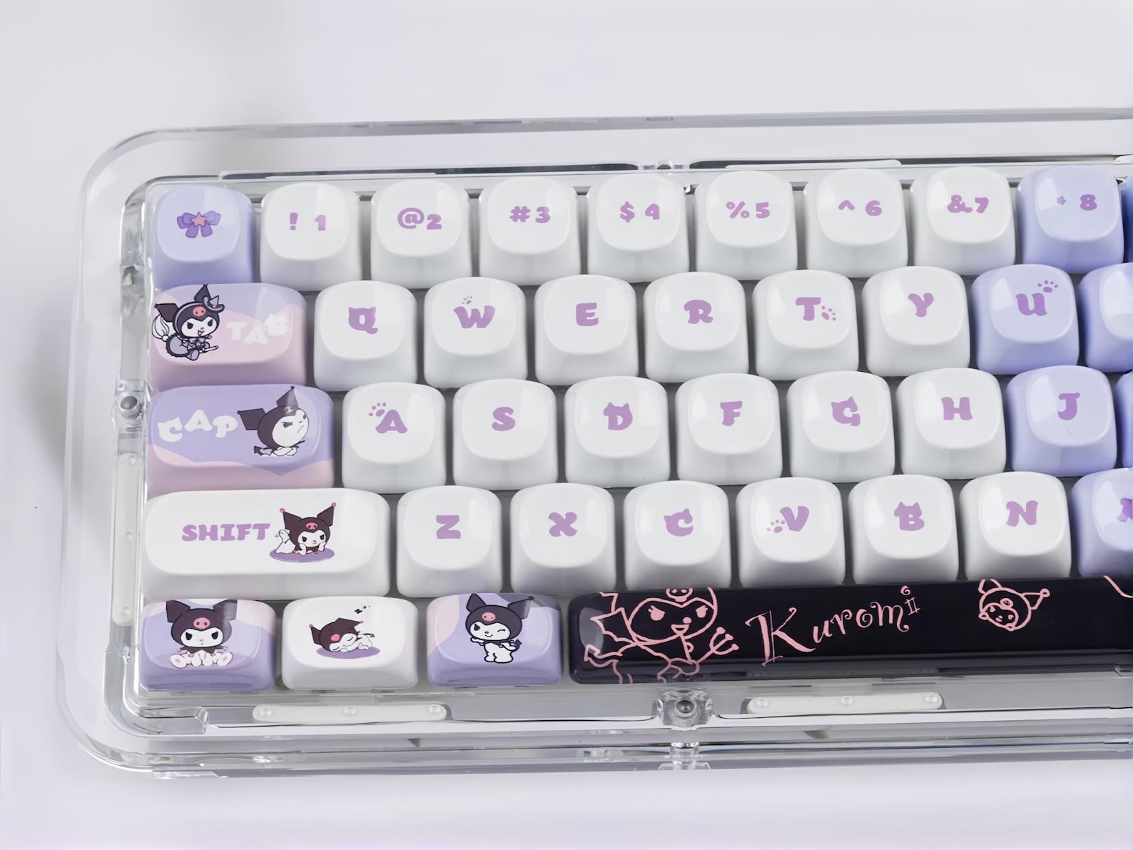 Kuromi Ceramic-feel Keycap Set | Glazed Piano Gloss PBT | MOA Profile ...