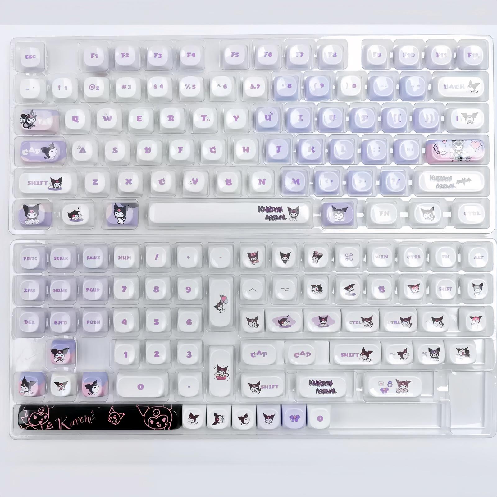 Kuromi Ceramic-feel Keycap Set | Glazed Piano Gloss PBT | MOA Profile ...