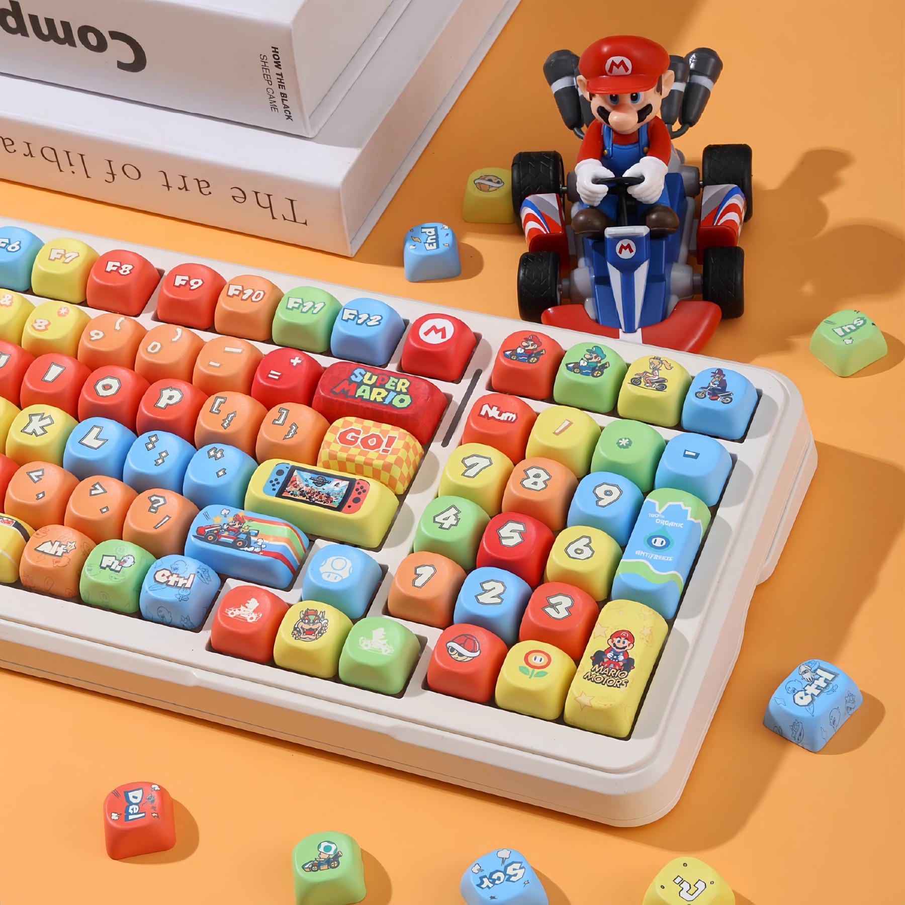 Mario Kart Keycap Set | Colorful Racing Theme Keyboard Keycaps | 128 ...