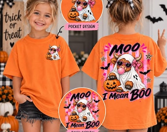 Moo I mean boo, Halloween, comedy, cow, PNG, Digital Design