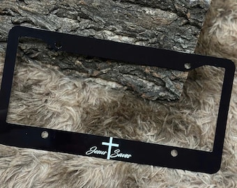 Jesus Saves License Plate Frame | Christian Vanity Tag