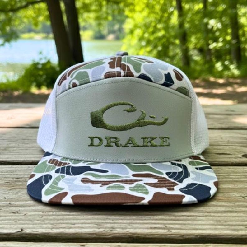Drake Waterfowl Camo Trucker Hat, Duck Hunting Cap, Embroidered Mesh Back Hat, Outdoor Apparel for Men 4