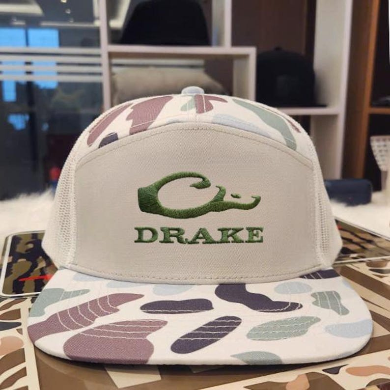 Drake Waterfowl Camo Trucker Hat, Duck Hunting Cap, Embroidered Mesh Back Hat, Outdoor Apparel for Men 3