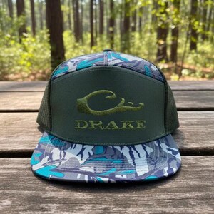 Drake Waterfowl Camo Trucker Hat, Duck Hunting Cap, Embroidered Mesh Back Hat, Outdoor Apparel for Men 8
