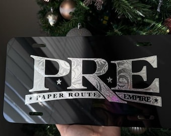 PRE License Plate in Black/White, Truck Car tags