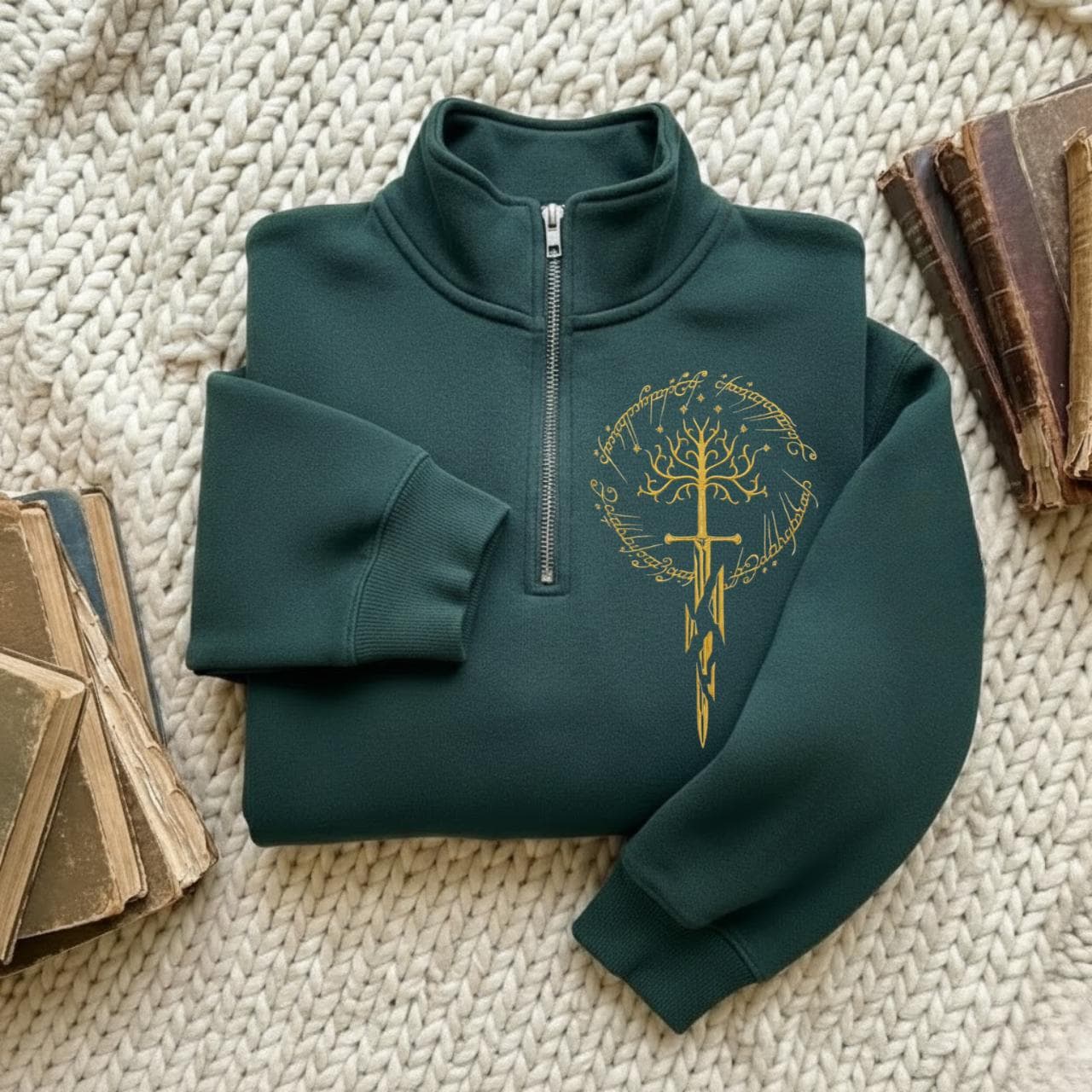Lord of the Rings Sweat à Capuche Polaire Homme Seigneur des Anneaux